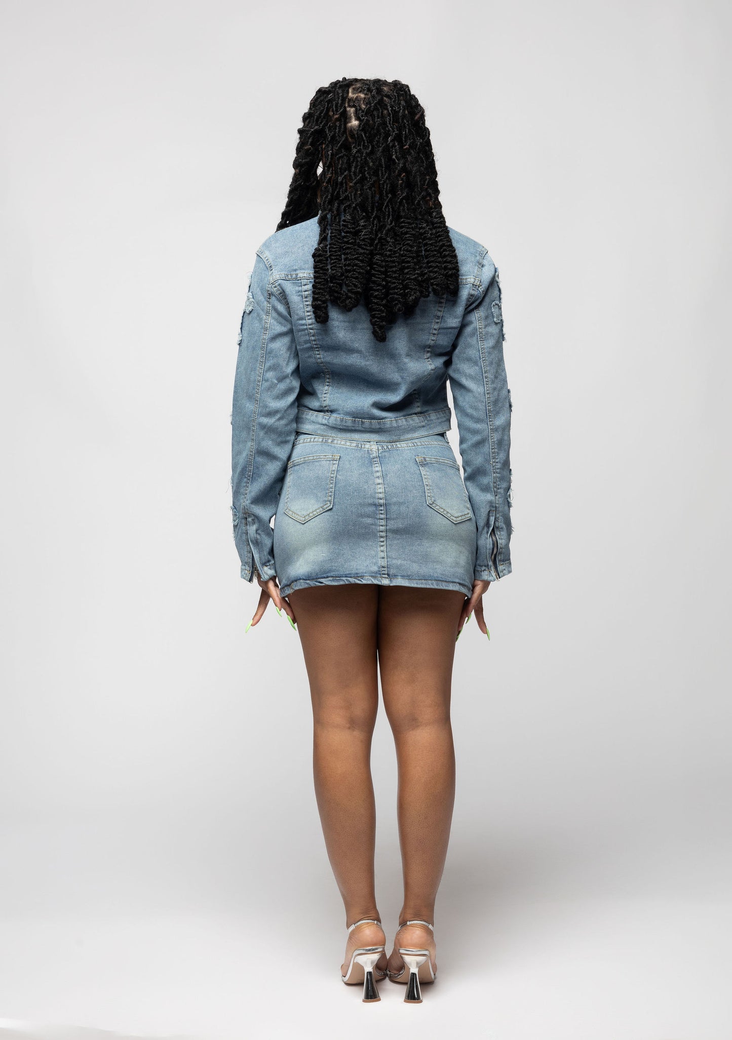 Denim Cross Jean Set
