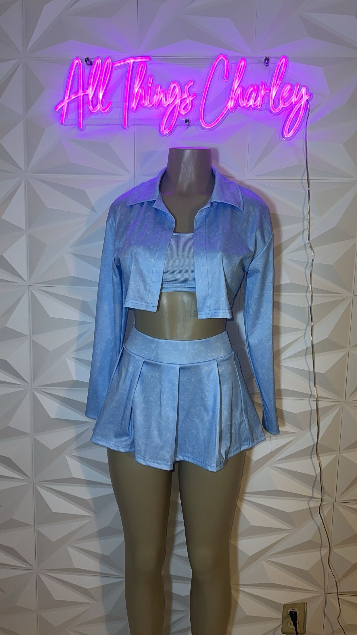 Camisole Top Cardigan 3pcs Skirt Set
