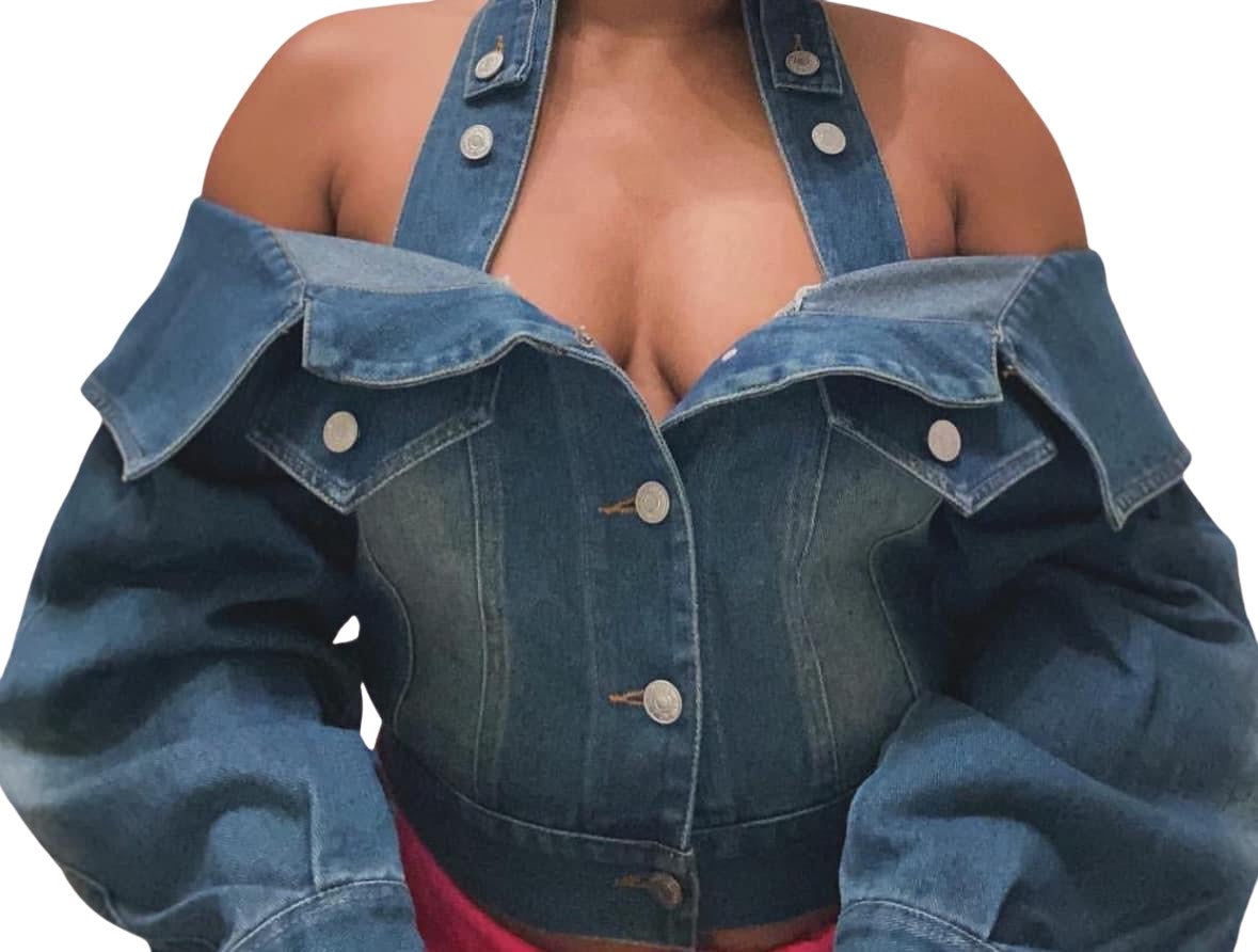 Sexy Off The Shoulder Denim Long Sleeve Top